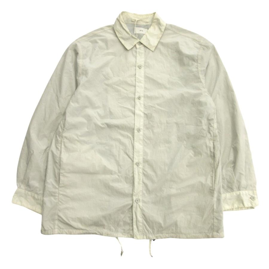 新品同様 ATON エイトン HAND DYED NYLON SHIRT JACKET ハンドダイ ナイロン シャツ ジャケット ブルゾン サイズ2 グレー メンズ 古着 中古 | ATON