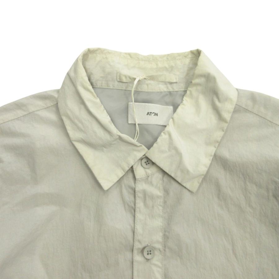 新品同様 ATON エイトン HAND DYED NYLON SHIRT JACKET ハンドダイ ナイロン シャツ ジャケット ブルゾン サイズ2 グレー メンズ 古着 中古 | ATON | 02
