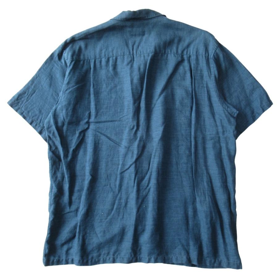 美品 Papas パパス リネン 開襟 シャツ カットソー 半袖 車 紺 ネイビー メンズ 古着 中古 | PAPAS | 01