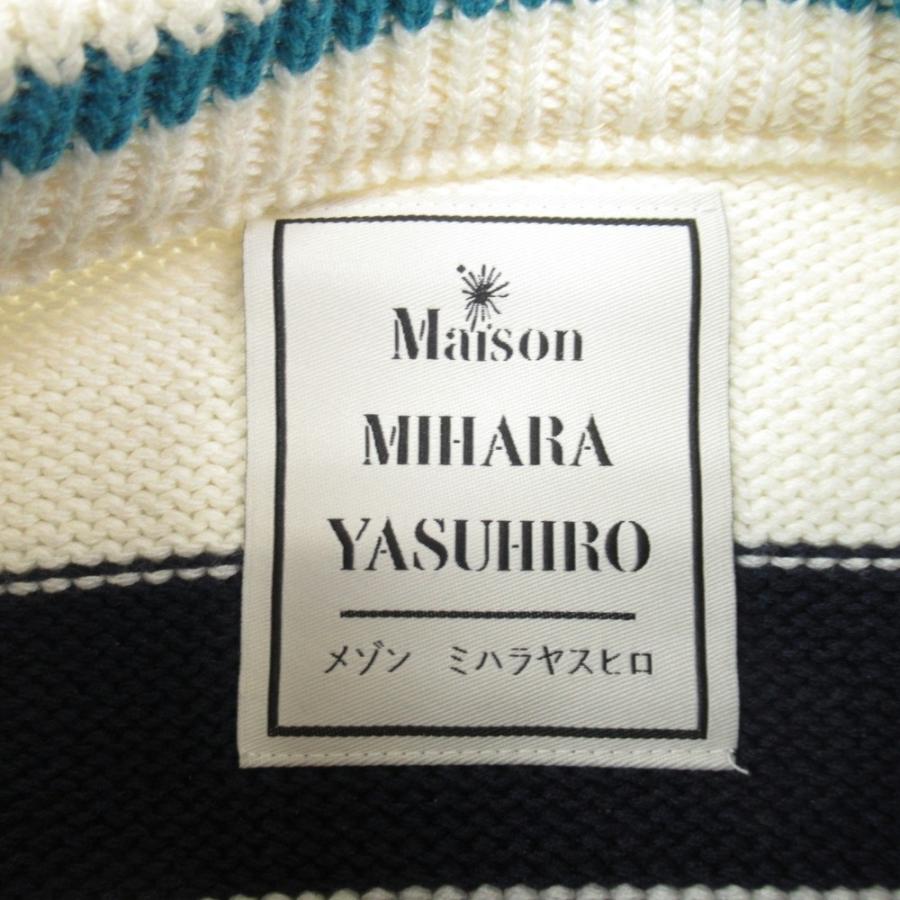 新品同様 MAISON MIHARA YASUHIRO メゾンミハラヤスヒロ Multicolor Broken Knit Sweater ニット マルチボーダー セーター 46 白 ホワイト メンズ 古着 中古 | MIHARAYASUHIRO | 07