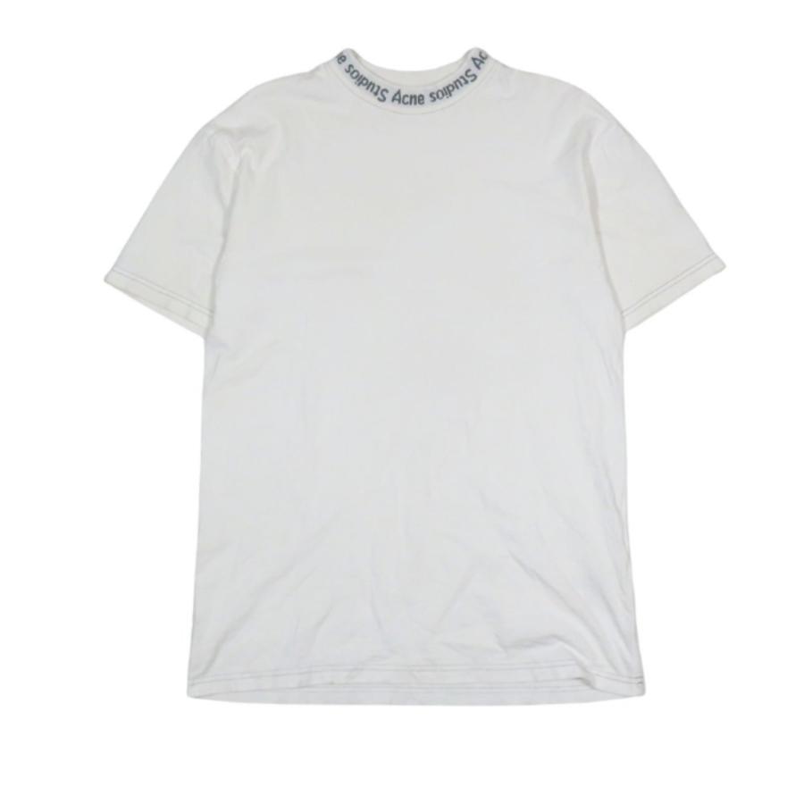 良品 Acne Studios アクネストゥディオズ 17SS GOJINA DYED 半袖 Tシャツ クルーネック ロゴ 刺繍 プルオーバー トップス XXS 白 メンズ 古着 中古 | Acne Studios