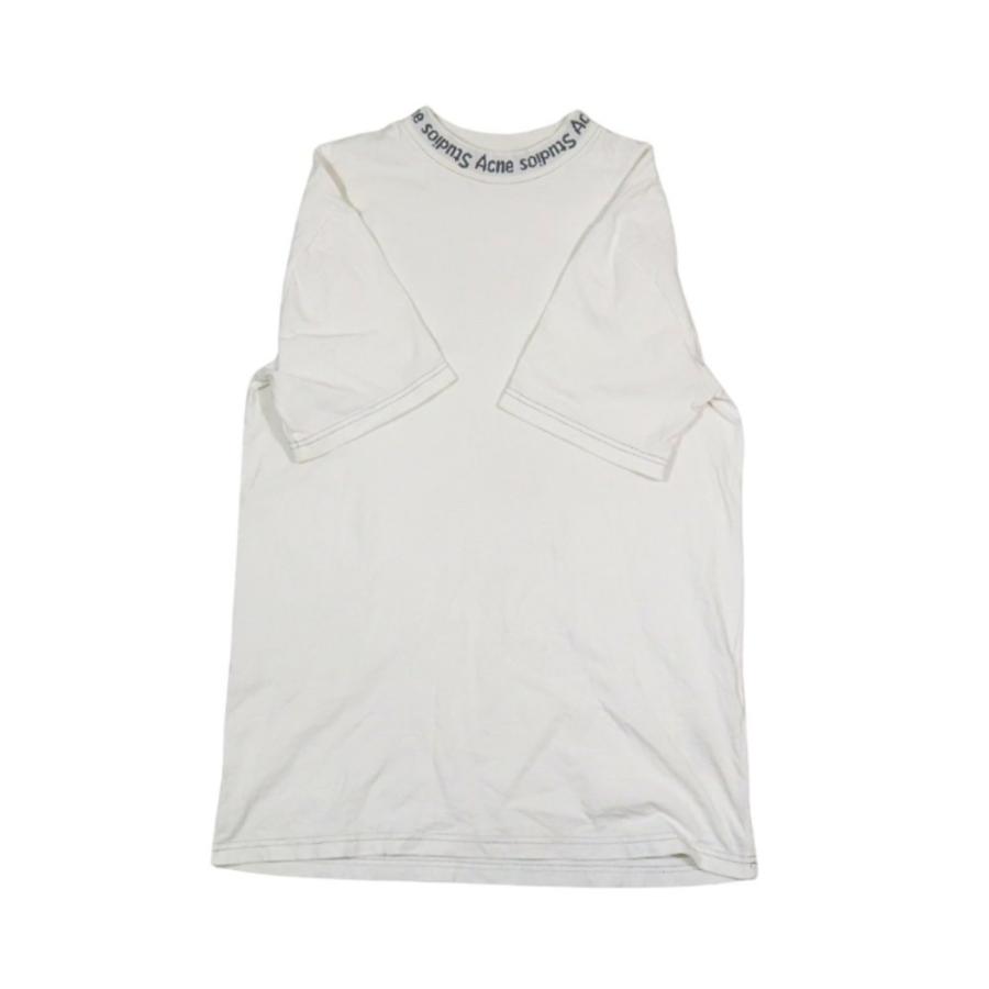 良品 Acne Studios アクネストゥディオズ 17SS GOJINA DYED 半袖 Tシャツ クルーネック ロゴ 刺繍 プルオーバー トップス XXS 白 メンズ 古着 中古 | Acne Studios | 01