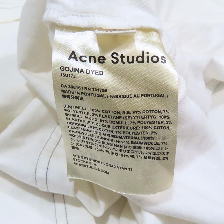 良品 Acne Studios アクネストゥディオズ 17SS GOJINA DYED 半袖 Tシャツ クルーネック ロゴ 刺繍 プルオーバー トップス XXS 白 メンズ 古着 中古 | Acne Studios | 05