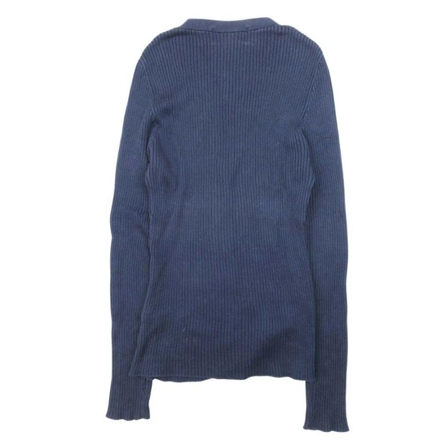 RALPH LAUREN ラルフローレン コットン リブニット カーディガン カットソー 羽織 トップス Vネック 長袖 M 紺 ネイビー レディース 古着 中古 |  | 01