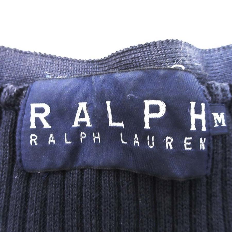 RALPH LAUREN ラルフローレン コットン リブニット カーディガン カットソー 羽織 トップス Vネック 長袖 M 紺 ネイビー レディース 古着 中古 |  | 05