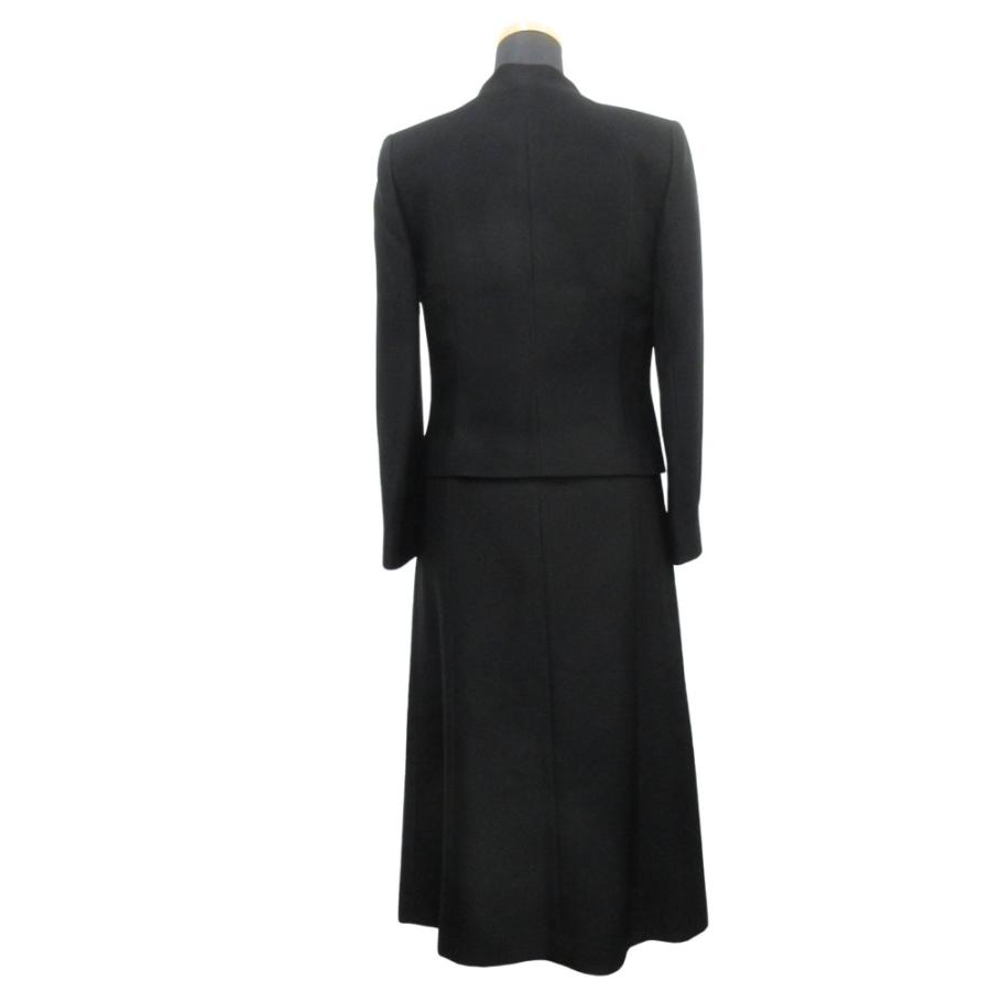 美品 HIROMI YOSIDA ヒロミヨシダ スタンドネック ジャケット ワンピーススーツ フォーマル 喪服 ドレス 7号 黒 ブラック レディース 古着 中古 |  | 02
