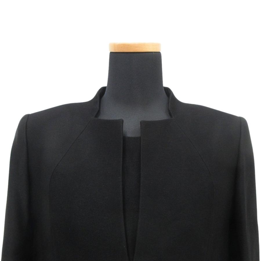 美品 HIROMI YOSIDA ヒロミヨシダ スタンドネック ジャケット ワンピーススーツ フォーマル 喪服 ドレス 7号 黒 ブラック レディース 古着 中古 |  | 03