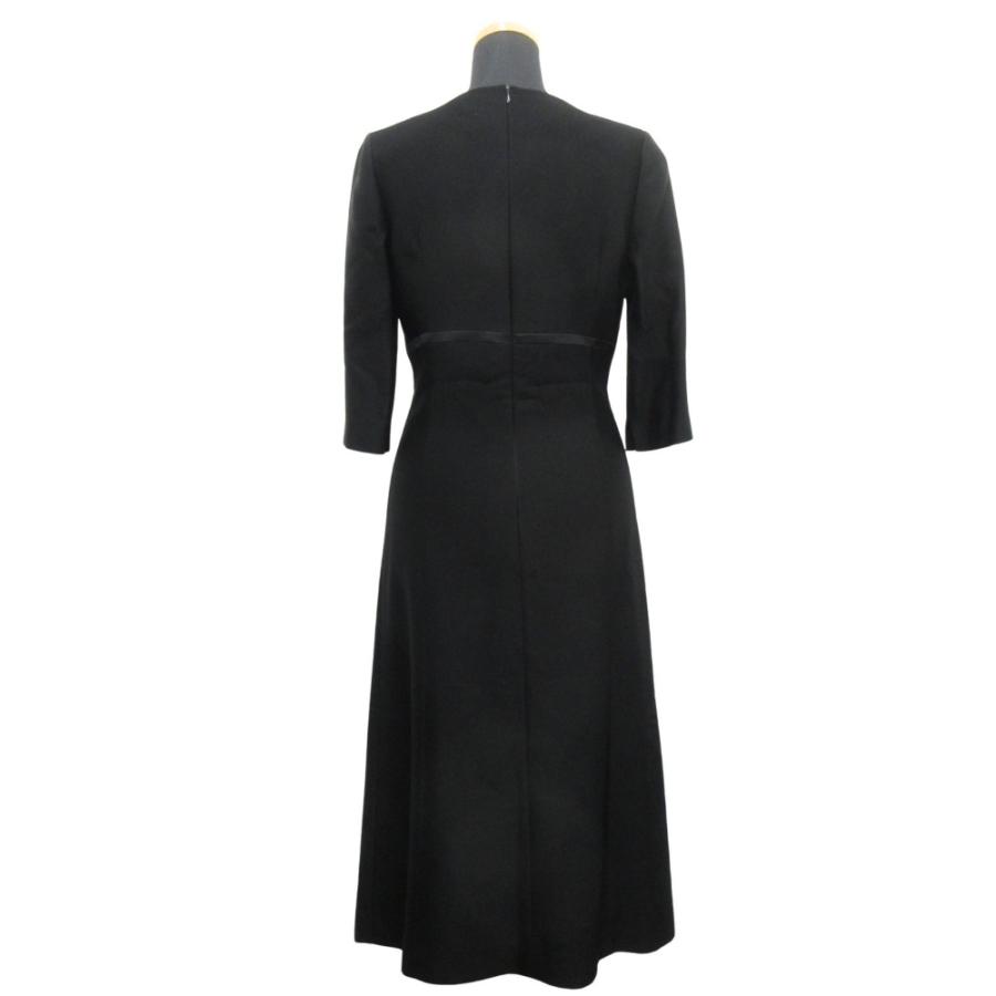 美品 HIROMI YOSIDA ヒロミヨシダ スタンドネック ジャケット ワンピーススーツ フォーマル 喪服 ドレス 7号 黒 ブラック レディース 古着 中古 |  | 07