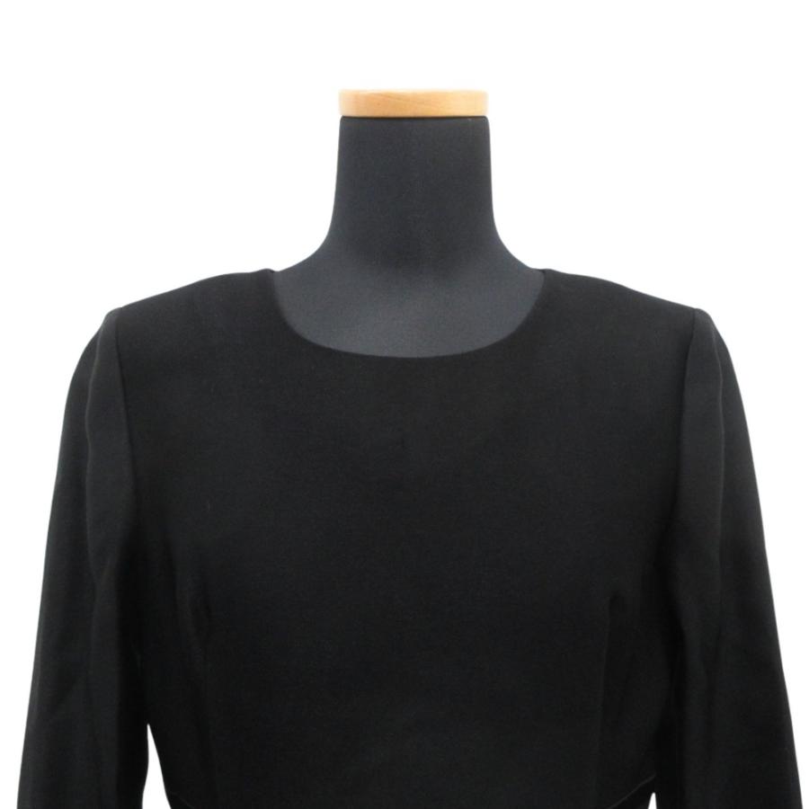 美品 HIROMI YOSIDA ヒロミヨシダ スタンドネック ジャケット ワンピーススーツ フォーマル 喪服 ドレス 7号 黒 ブラック レディース 古着 中古 |  | 08