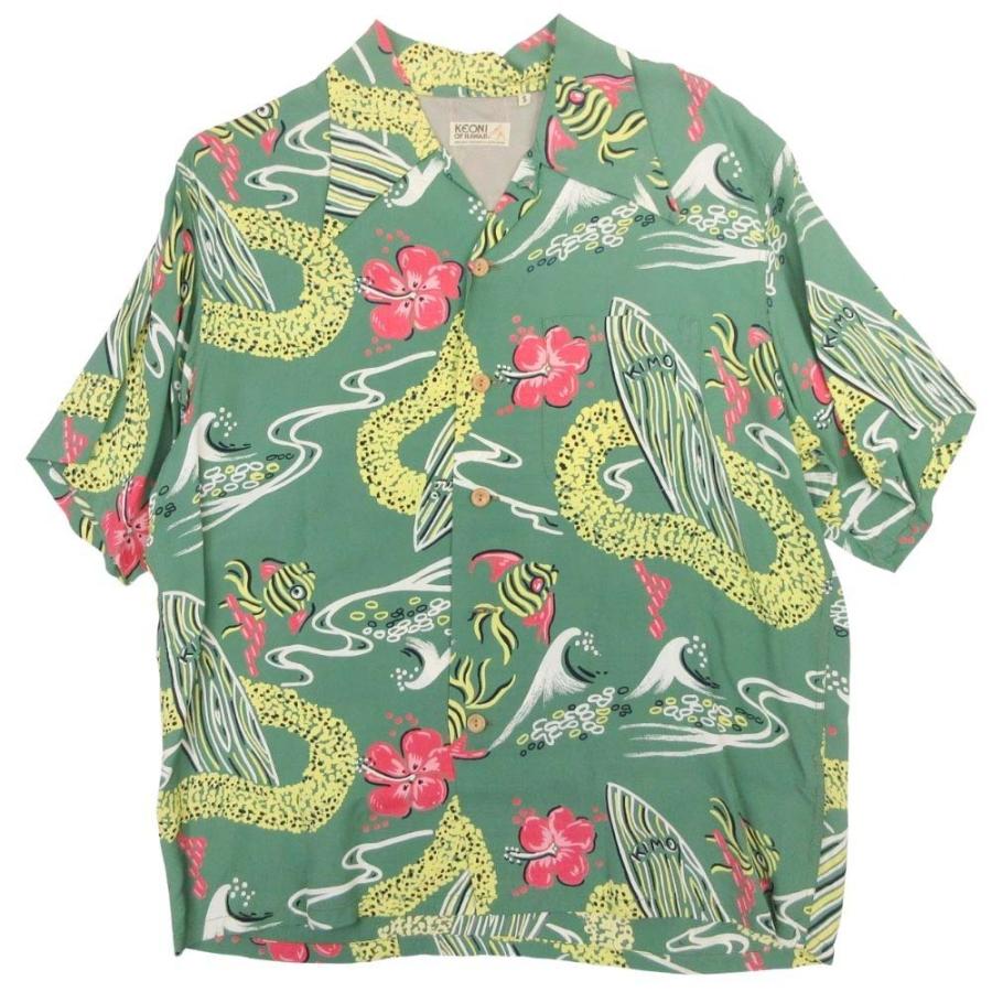 良品 SUN SURF サンサーフ KEONI OF HAWAII ケオニオブハワイ Surf Board Leis アロハシャツ カットソー トップス 半袖 S グリーン メンズ 古着 中古 USED SUN SURF 良品 サンサーフ KEONI OF HAWAII ケオニオブハワイ Surf