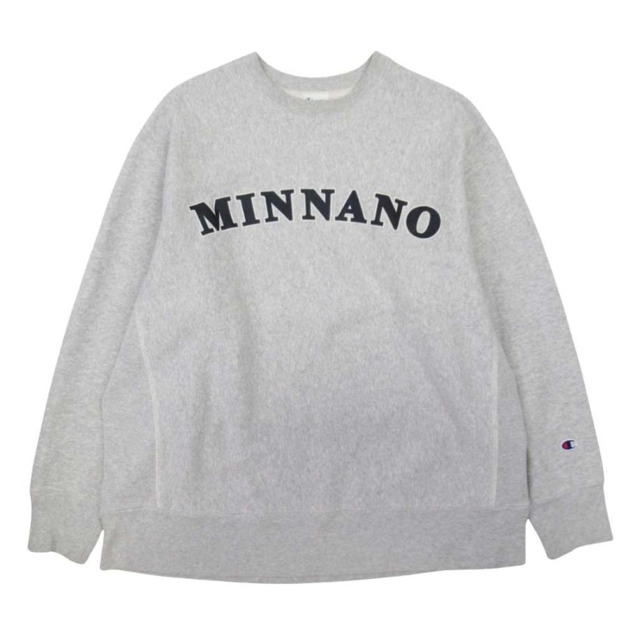美品 BEAMS 別注 Champion MIN-NANO ビームス チャンピオン ミンナノ リバースウィーブ カレッジプリント スウェット L 杢グレー メンズ 古着 中古 USED BEAMS（ビームス） 美品 別注 Champion MIN-NANO チャンピオン