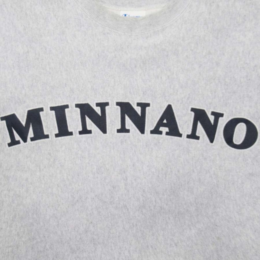 美品 BEAMS 別注 Champion MIN-NANO ビームス チャンピオン ミンナノ リバースウィーブ カレッジプリント スウェット L 杢グレー メンズ 古着 中古 USED BEAMS（ビームス） 美品 別注 Champion MIN-NANO チャンピオン