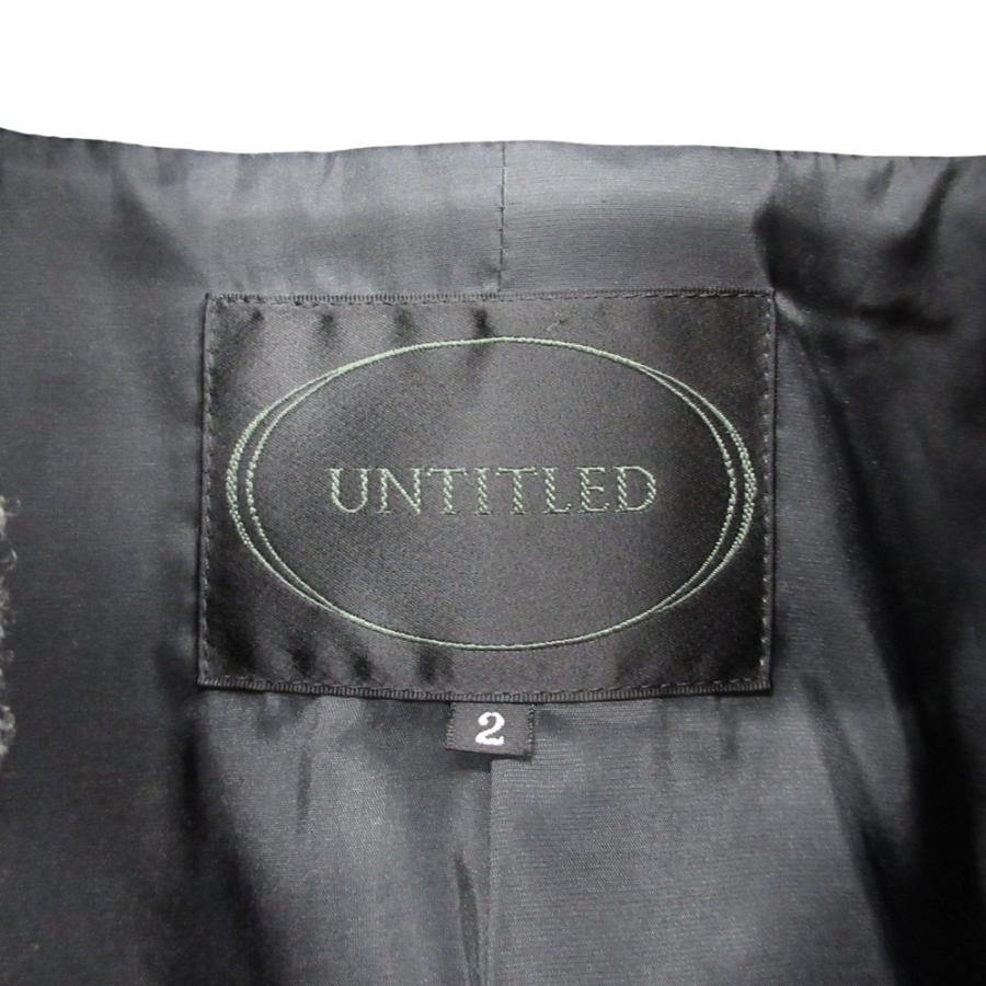 良品 UNTITLED アンタイトル ウール ツイード ジャケット ブルゾン ポンチョ風 長袖 サイズ2 ブラック グレー系 レディース 古着 中古 | UNTITLED | 05