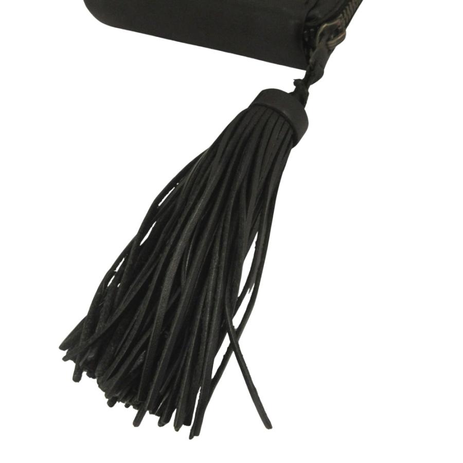 良品 Yohji Yamamoto +NOIR ヨウジヤマモト プリュス ノアール タッセル レザー カードケース 財布 黒 ブラック メンズ レディース 古着 中古 | YOHJI YAMAMOTO +NOIR | 02
