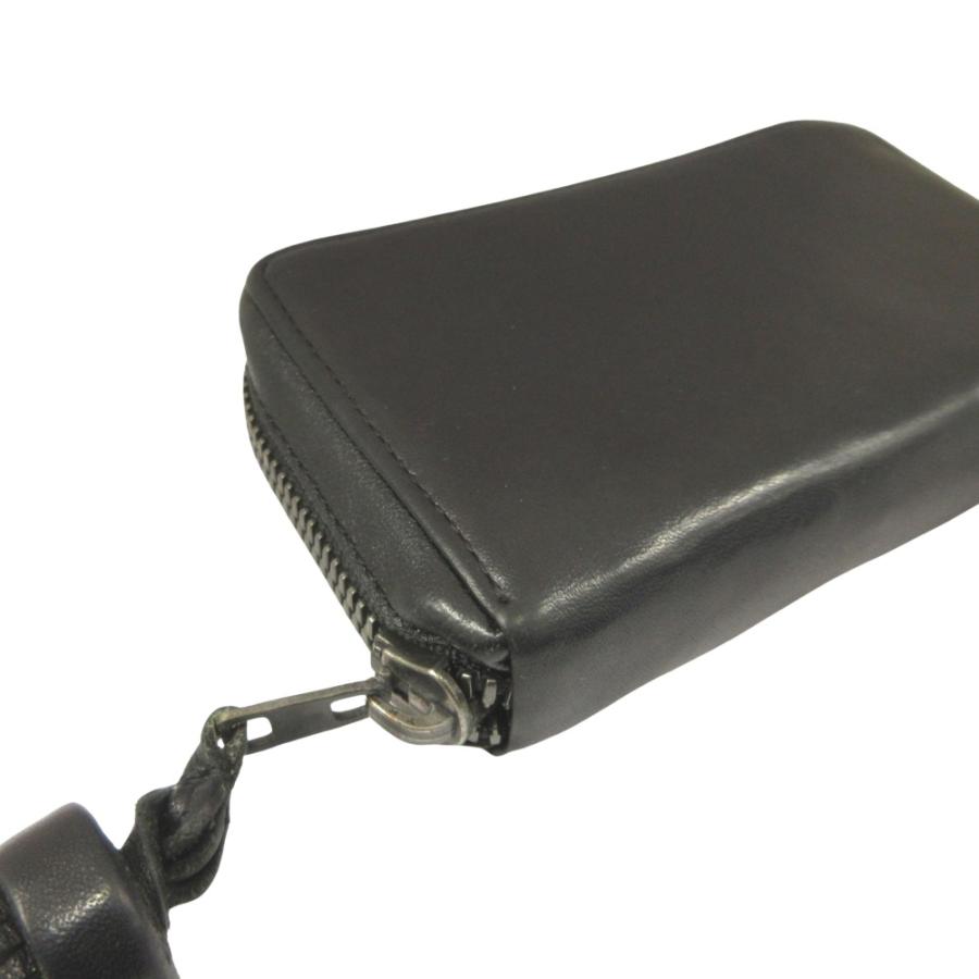 良品 Yohji Yamamoto +NOIR ヨウジヤマモト プリュス ノアール タッセル レザー カードケース 財布 黒 ブラック メンズ レディース 古着 中古 | YOHJI YAMAMOTO +NOIR | 03