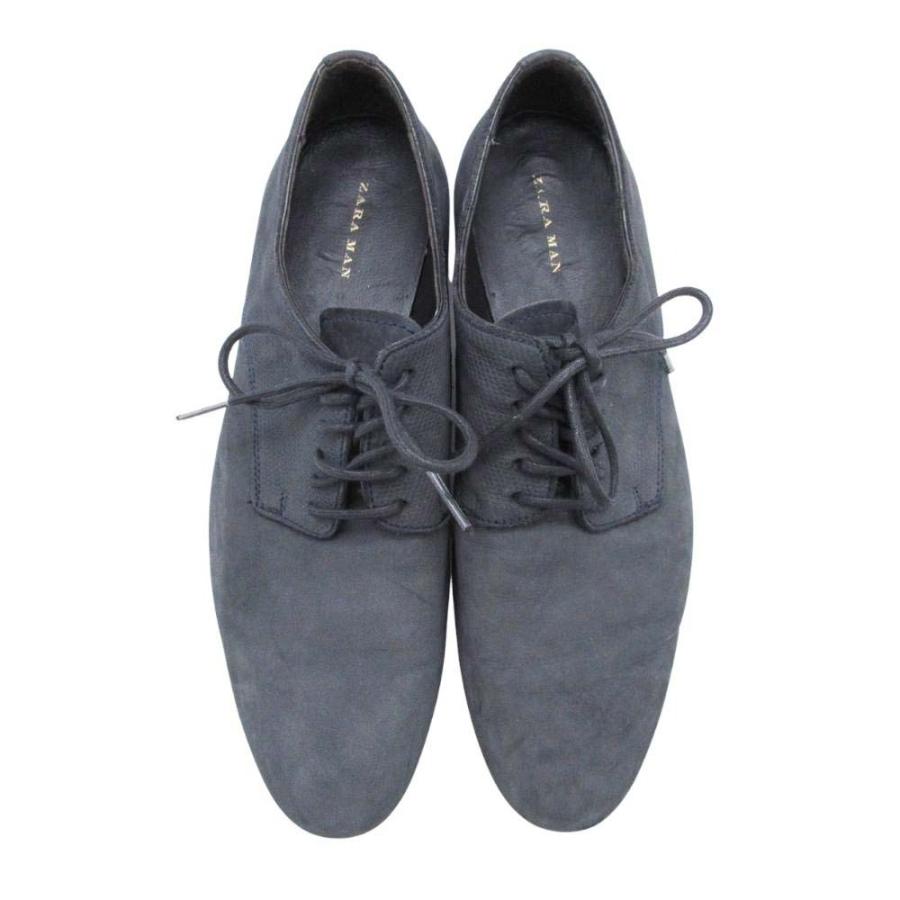 良品 ZARA ザラ ドレスシューズ ビジネスシューズ プレーントゥ レースアップ 外羽根式 靴 39/25.5cm 紺 ネイビー メンズ 古着 中古 | ZARA | 01