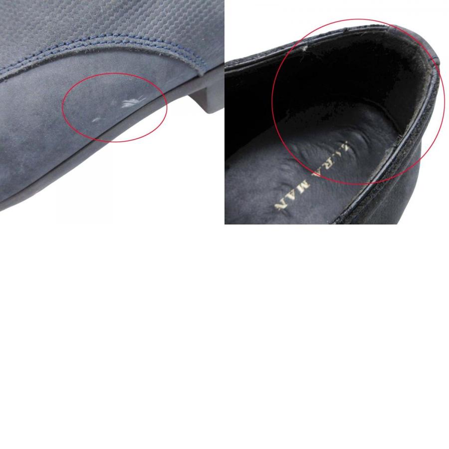 良品 ZARA ザラ ドレスシューズ ビジネスシューズ プレーントゥ レースアップ 外羽根式 靴 39/25.5cm 紺 ネイビー メンズ 古着 中古 | ZARA | 09
