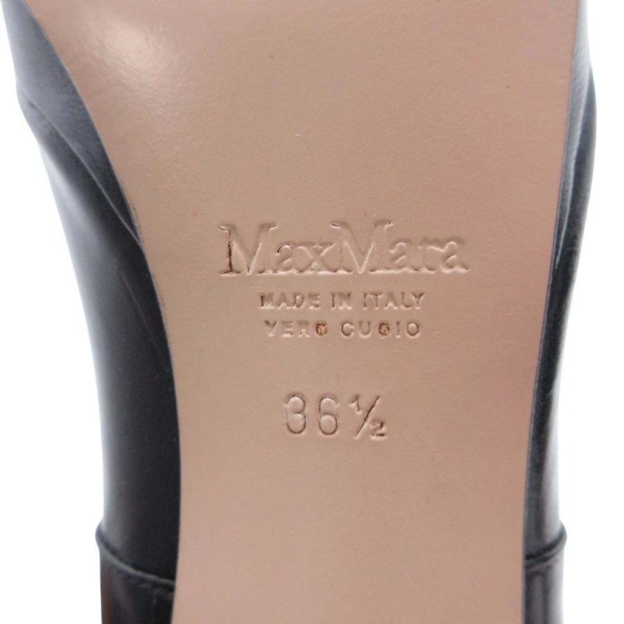 良品 MAX MARA マックスマーラ オープントゥ パンプス 本革 リボン プラットフォーム シューズ 靴 36.5/23.5cm 黒 ブラック レディース 古着 中古 | Max Mara | 06