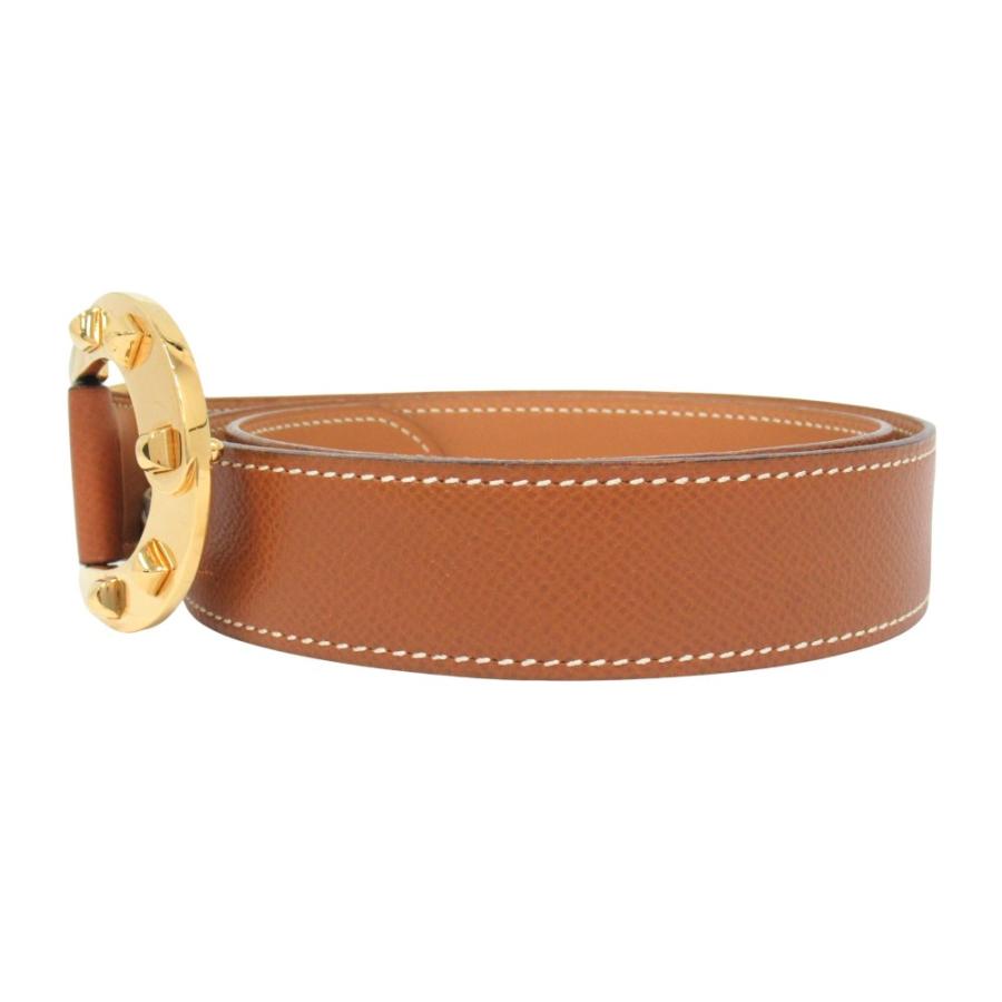 HERMES エルメス ホースシュー バックル ベルト クシュベル レザー ヴィンテージ サイズ72cm 茶 ブラウン レディース 古着 中古 | HERMES | 01