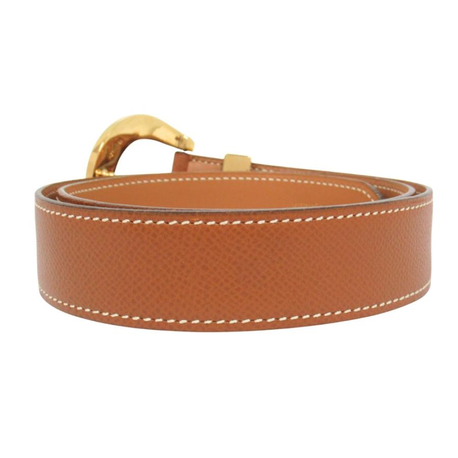 HERMES エルメス ホースシュー バックル ベルト クシュベル レザー ヴィンテージ サイズ72cm 茶 ブラウン レディース 古着 中古 | HERMES | 02