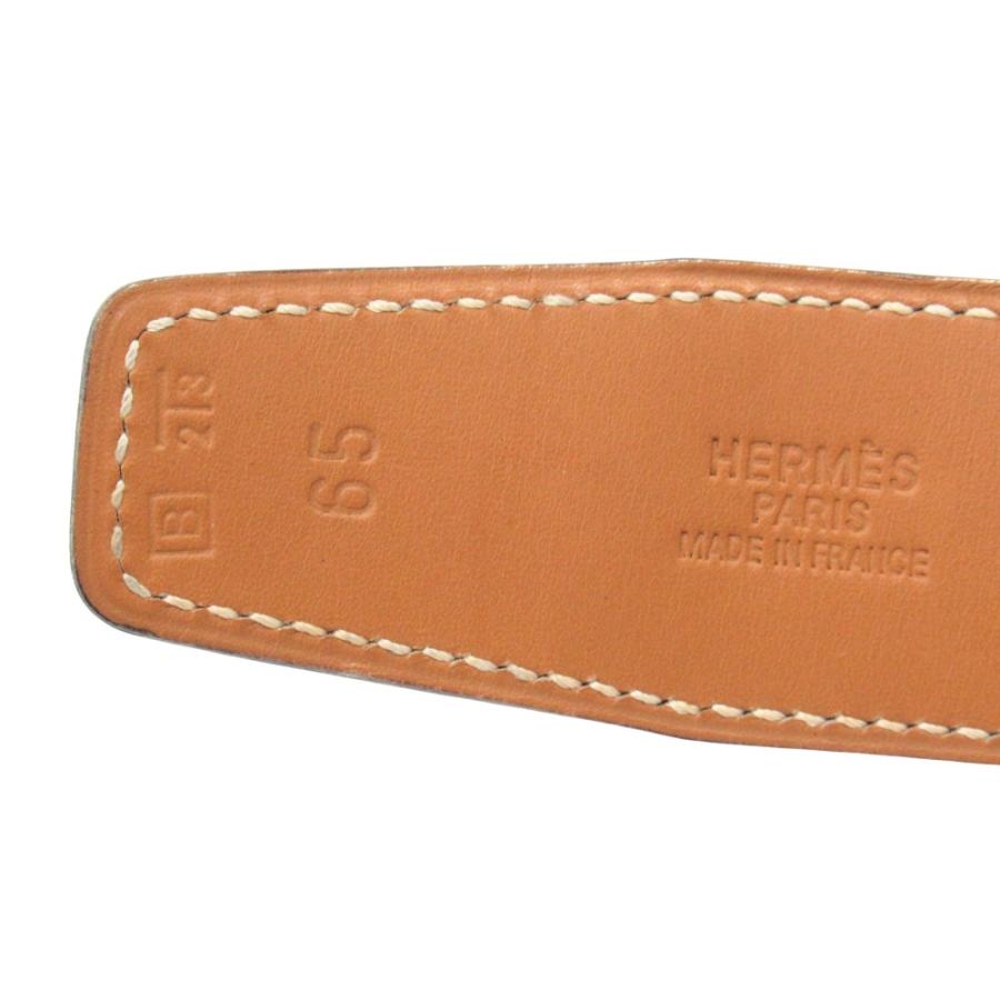 良品 HERMES エルメス Hバックル リバーシブル ベルト ボックスカーフ レザー □B刻印 1998年製 サイズ65cm ブラック/ブラウン メンズ 古着 中古 | HERMES | 06