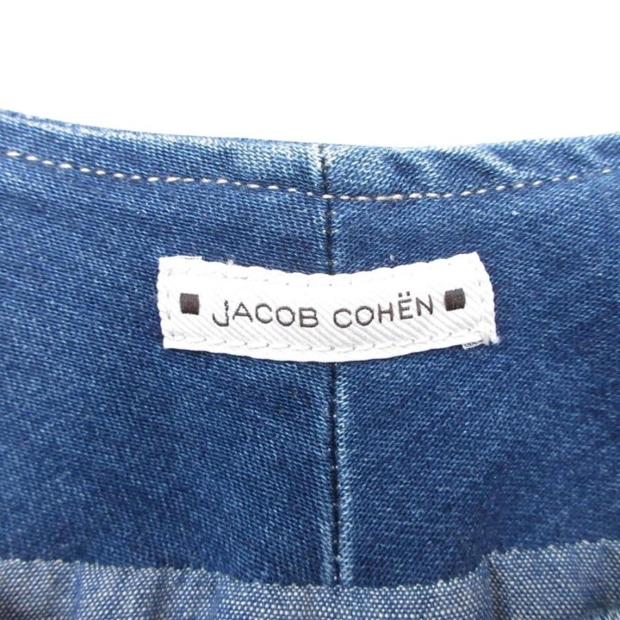 美品 JACOB COHEN ヤコブコーエン デニムジャケット ノーカラージャケット 3rd Gジャン ジージャン M インディゴブルー レディース 古着 中古 | JACOB COHEN | 05