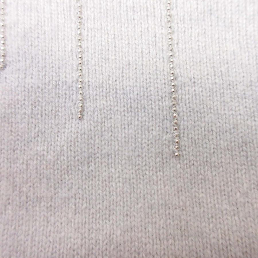 美品 FABIANA FILIPPI ファビアナ フィリッピ カシミヤ混 ニット ジップアップ カーディガン カットソー ビーズ刺繍 S ライトグレー レディース 古着 中古 | FABIANA FILIPPI | 04