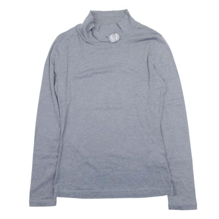 良品 FABIANA FILIPPI ファビアナ フィリッピ ハイネック リボンモチーフ カットソー Tシャツ プルオーバー 長袖 トップス S グレー レディース 古着 中古 | FABIANA FILIPPI