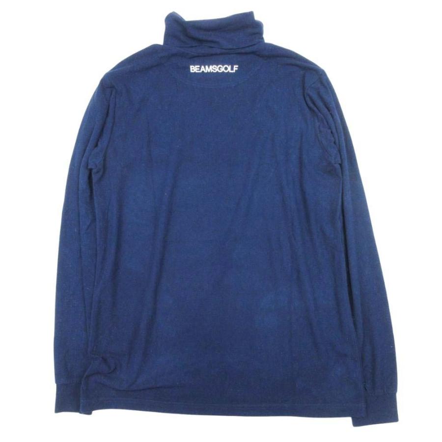 良品 BEAMS GOLF ビームスゴルフ BMG プレミアウォーム タートルネック シャツ トップス カットソー 長袖 ゴルフウェア M 紺 ネイビー メンズ 古着 中古 | BEAMS GOLF | 01