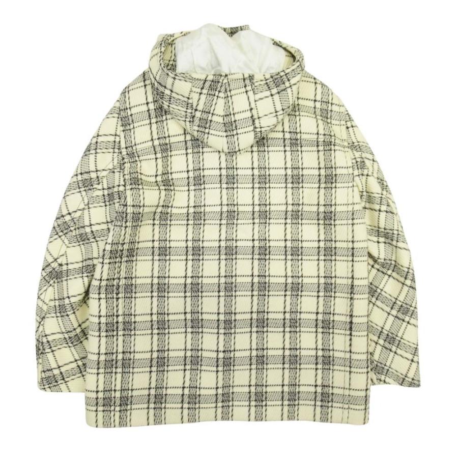 美品 MARNI マルニ 20aw チェック フーデッドコート 2WAY ノーカラー アウター 36 アイボリー ブラック レディース 古着 中古 | MARNI | 01