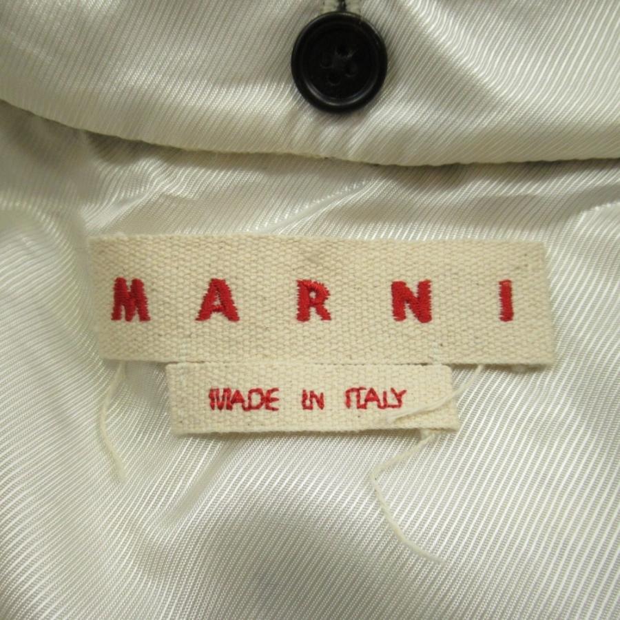 美品 MARNI マルニ 20aw チェック フーデッドコート 2WAY ノーカラー アウター 36 アイボリー ブラック レディース 古着 中古 | MARNI | 08