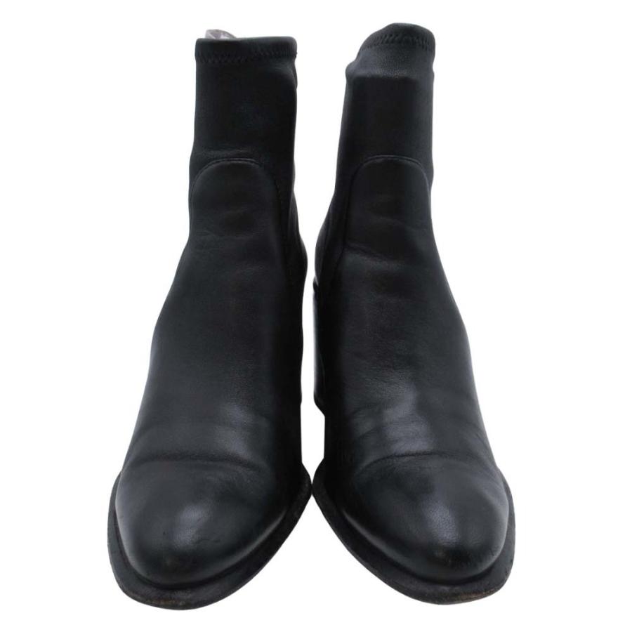 良品 Alexander Wang アレキサンダーワン ナッパレザー ショートブーツ デザインヒール シューズ 靴 36.5/23.5 黒 ブラック レディース 古着 中古 | alexanderwang | 01