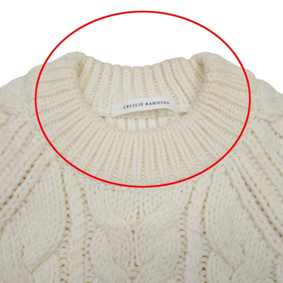 良品 CECILIE BAHNSEN セシリーバンセン ケーブル編み ニット クルーネック セーター トップス XS/S オフホワイト レディース 古着 中古 |  | 05