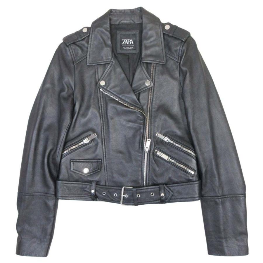 ZARA（ザラ） 美品 羊革 レザー ダブルライダース ブルゾン バイカー