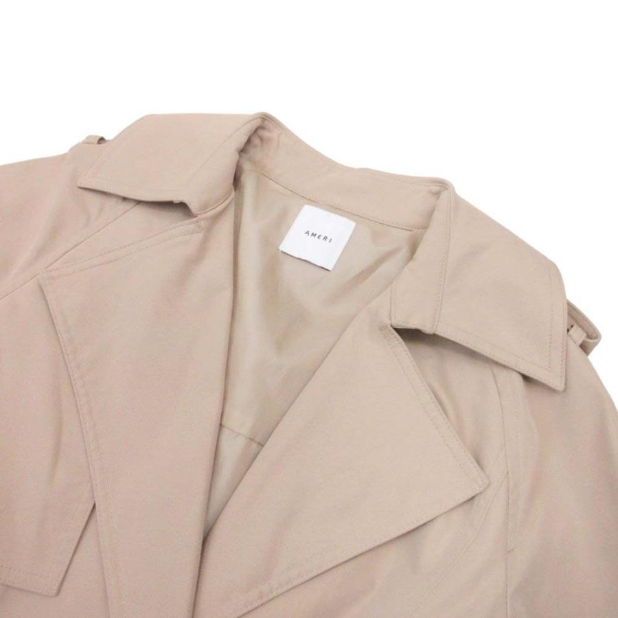 美品 AMERI アメリ 19ss BACK PLEATS TRENCH バックプリーツ トレンチコート ジャケット アウター ロング ベージュ レディース 古着 中古 | Ameri | 03