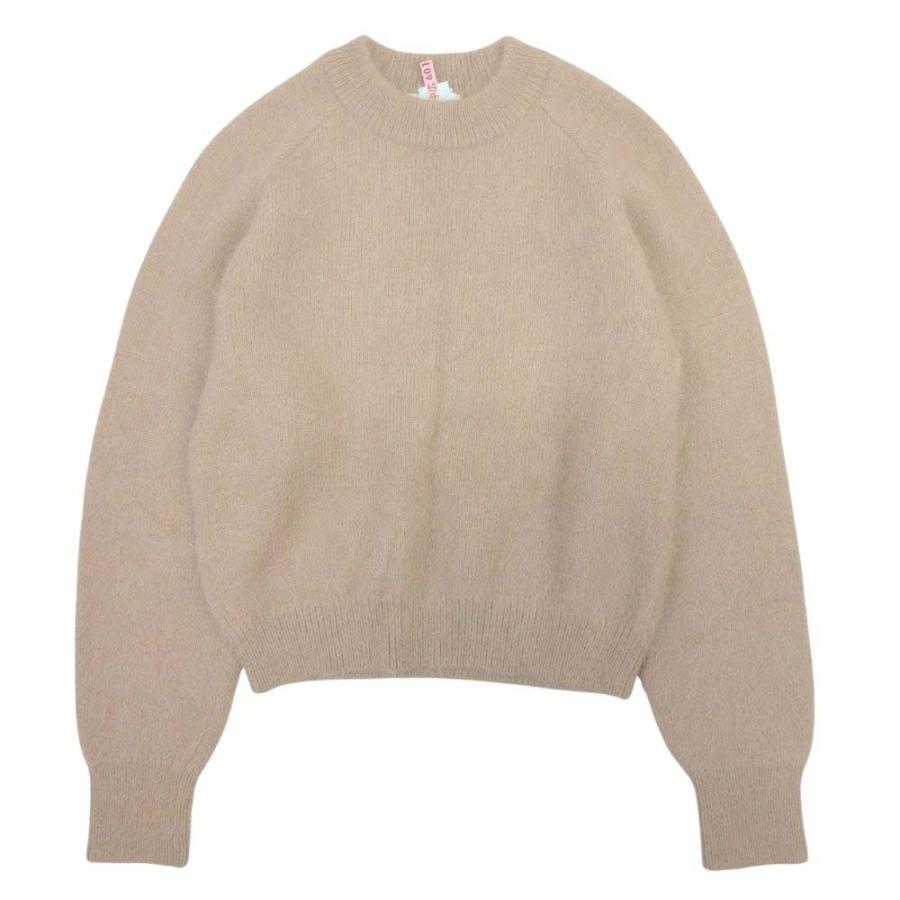 美品 CLANE クラネ ANGORA COMPACT KNIT TOPS コットンアンゴラニット セーター プルオーバー コンパクト 1 長袖 ベージュ レディース 古着 中古 | CLANE