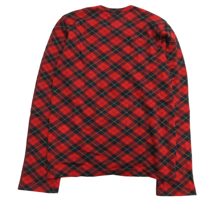 美品 COMME des GARCONS コムデギャルソン 10aw フロントパッチ ニット カットソー ロング Tシャツ 長袖 チェック XS 赤 レッド レディース 古着 中古 | COMME des GARCONS | 01