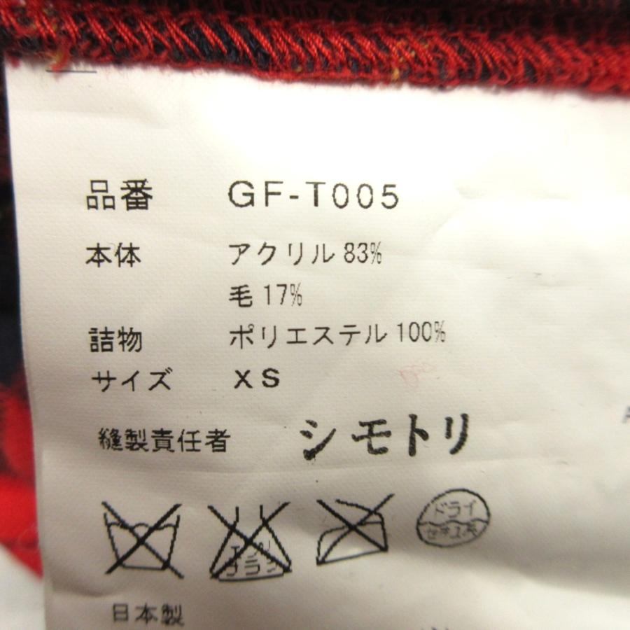 美品 COMME des GARCONS コムデギャルソン 10aw フロントパッチ ニット カットソー ロング Tシャツ 長袖 チェック XS 赤 レッド レディース 古着 中古 | COMME des GARCONS | 05