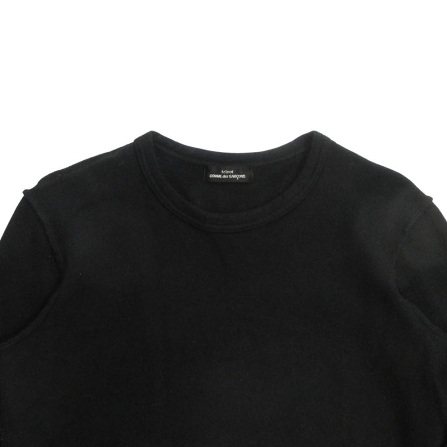 美品 tricot COMME des GARCONS トリココムデギャルソン 製品染め ウール ニット セーター 長袖 レース 刺繍 バラ 黒 ブラック レディース 古着 中古 | tricot COMME des GARCONS | 02