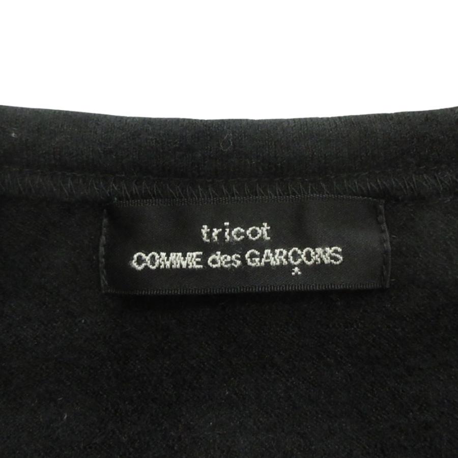 美品 tricot COMME des GARCONS トリココムデギャルソン 製品染め ウール ニット セーター 長袖 レース 刺繍 バラ 黒 ブラック レディース 古着 中古 | tricot COMME des GARCONS | 07