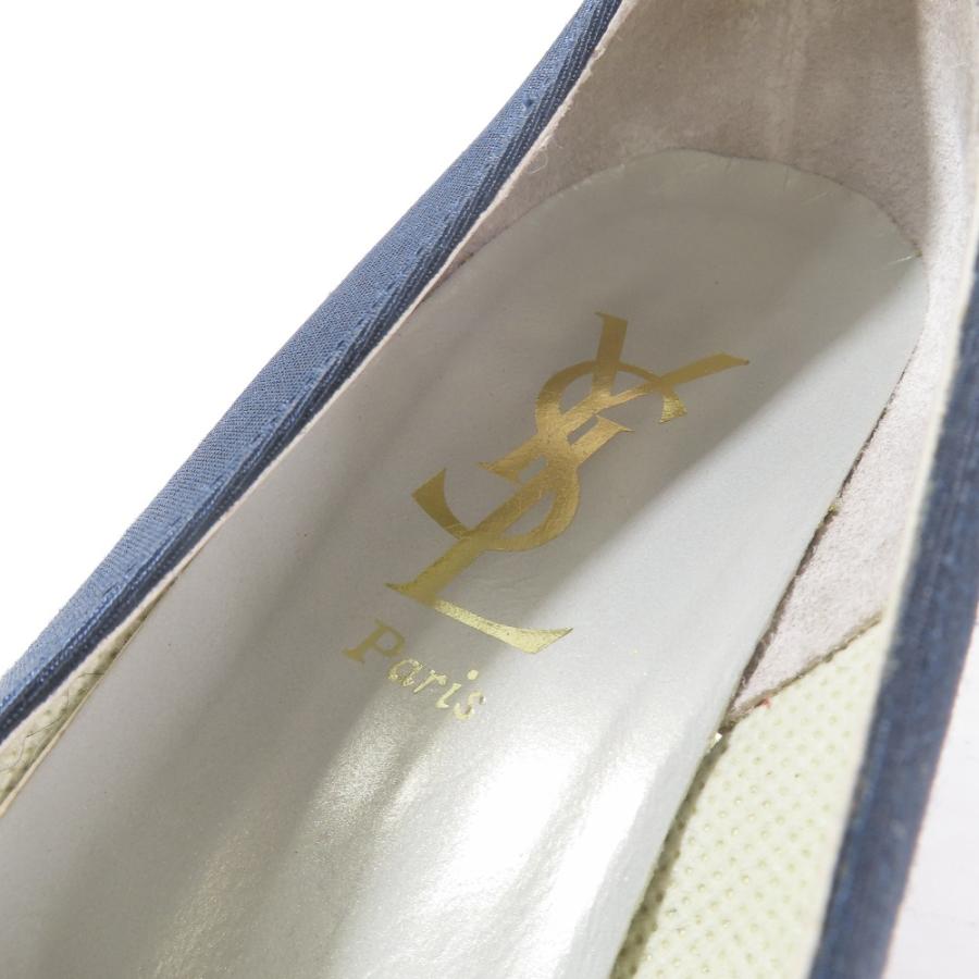 良品 YVES SAINT LAURENT イヴサンローラン パンプス ポインテッドトゥ ミドルヒール シューズ 36 ネイビー レディース 古着 中古 | Yves Saint Laurent | 05