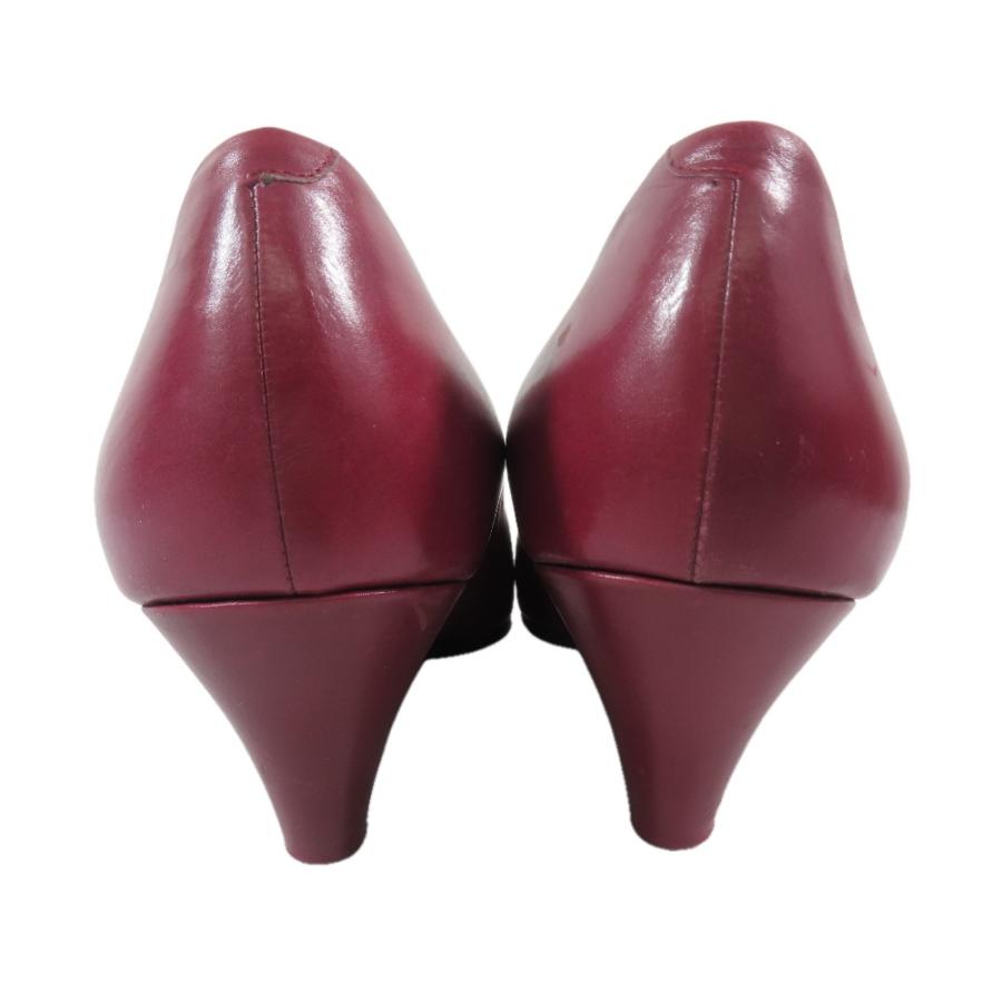 YVES SAINT LAURENT イヴサンローラン パンプス アーモンドトゥ ミドルヒール シューズ レザー 36 レッド レディース 古着 中古 | Yves Saint Laurent | 02