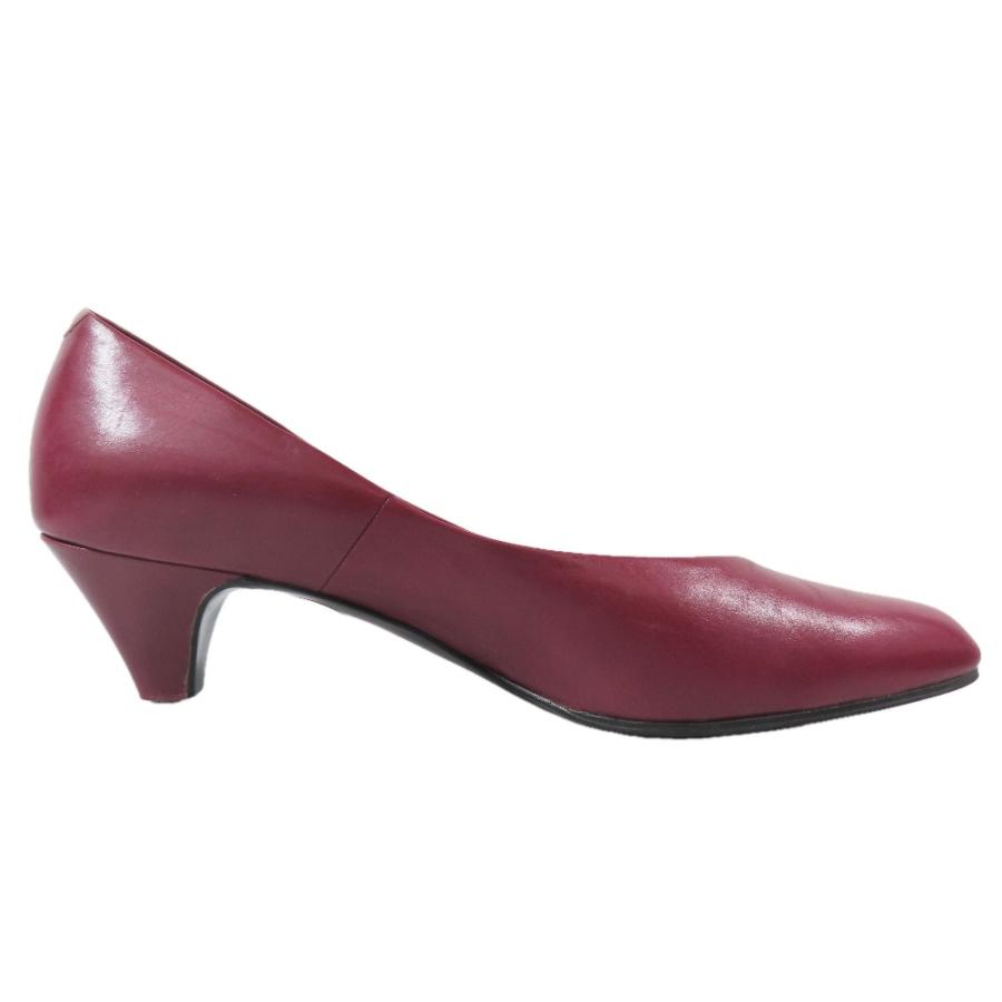 YVES SAINT LAURENT イヴサンローラン パンプス アーモンドトゥ ミドルヒール シューズ レザー 36 レッド レディース 古着 中古 | Yves Saint Laurent | 03