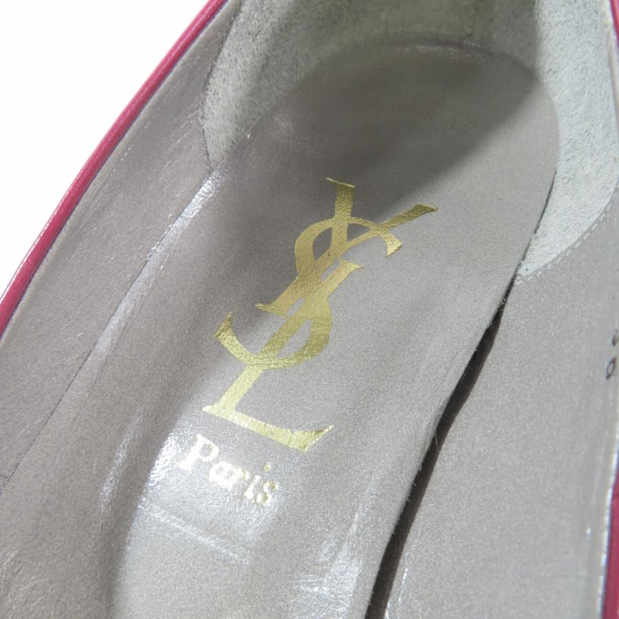 YVES SAINT LAURENT イヴサンローラン パンプス アーモンドトゥ ミドルヒール シューズ レザー 36 レッド レディース 古着 中古 | Yves Saint Laurent | 05
