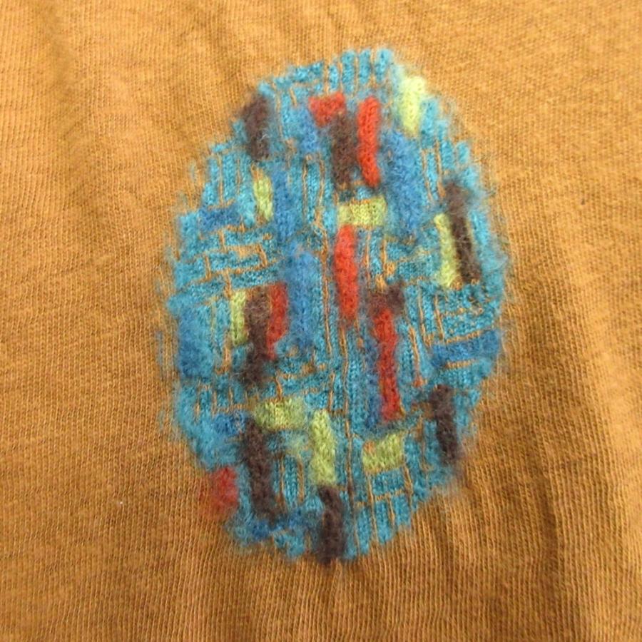 美品 KAPITAL キャピタル ハイネック ニット カットソー Tシャツ バイカラー 刺繍 ウール混 M 茶 ブラウン メンズ 古着 中古 | KAPITAL | 03