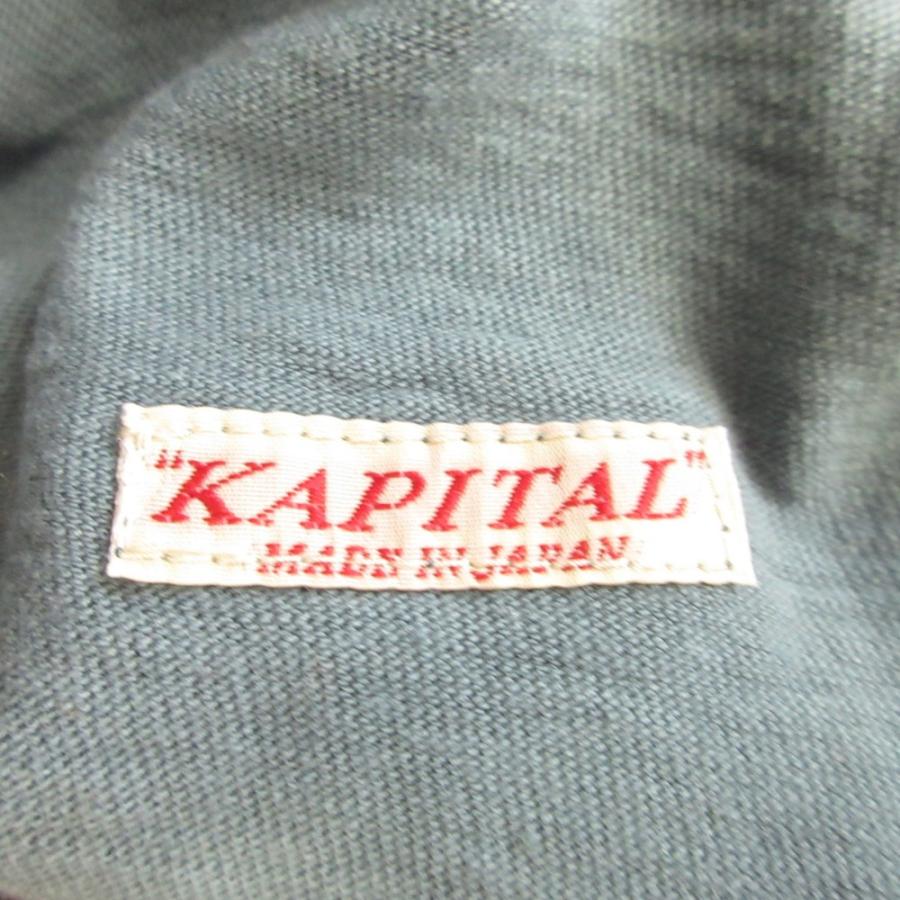 美品 KAPITAL キャピタル ハイネック ニット カットソー Tシャツ バイカラー 刺繍 ウール混 M 茶 ブラウン メンズ 古着 中古 | KAPITAL | 05