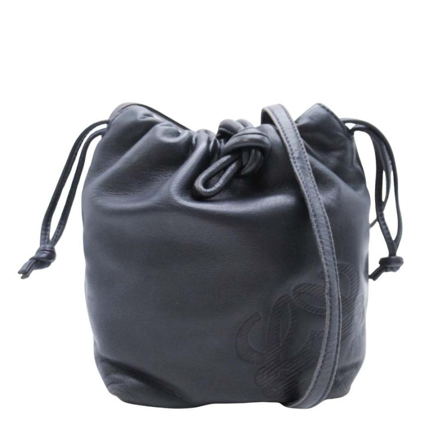 LOEWE（ロエベ） 良品 vintage アナグラム ロゴ型押し 巾着 ショルダー