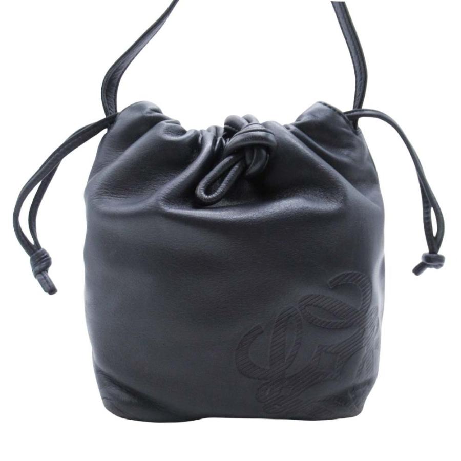 LOEWE（ロエベ） 良品 vintage アナグラム ロゴ型押し 巾着 ショルダー 