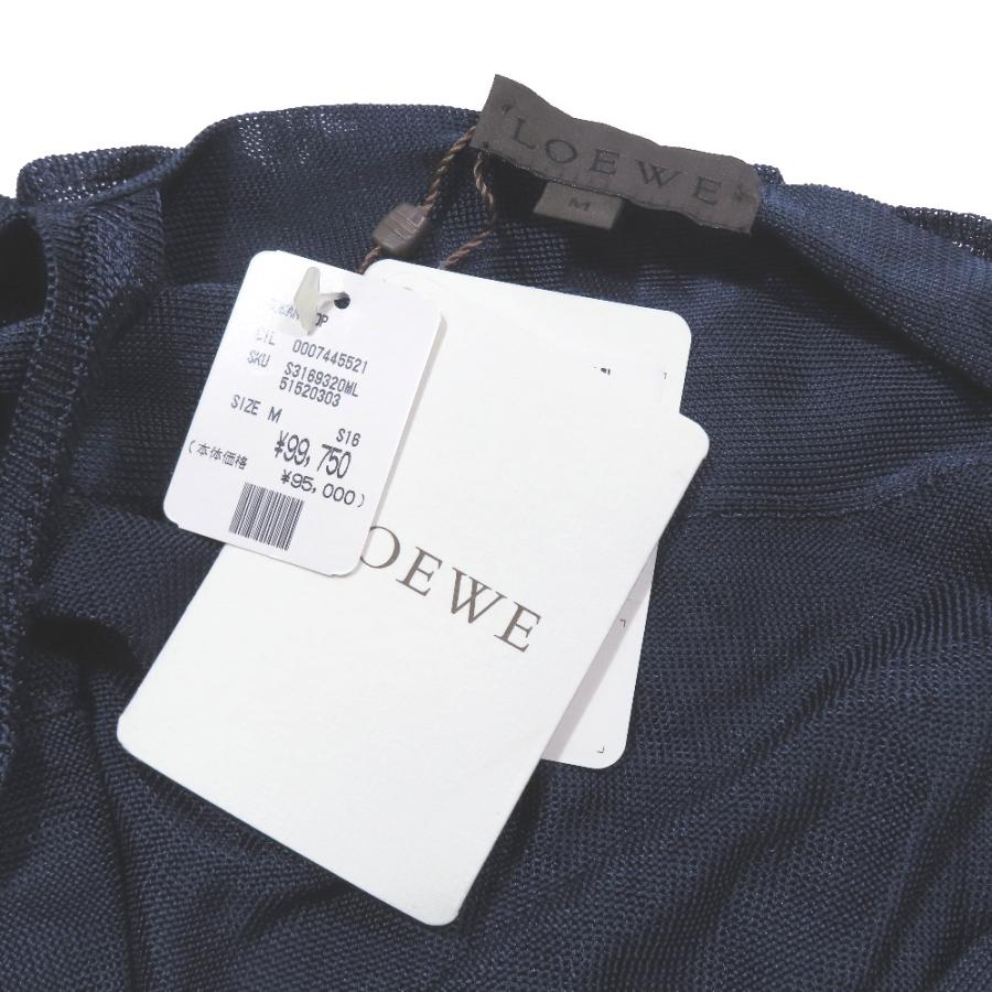 未使用 LOEWE ロエベ レーヨンニット ノースリーブ カットソー キャミソール ビスチェ リボン シースルー アーカイブ M ブルー レディース 古着 中古 | LOEWE | 03