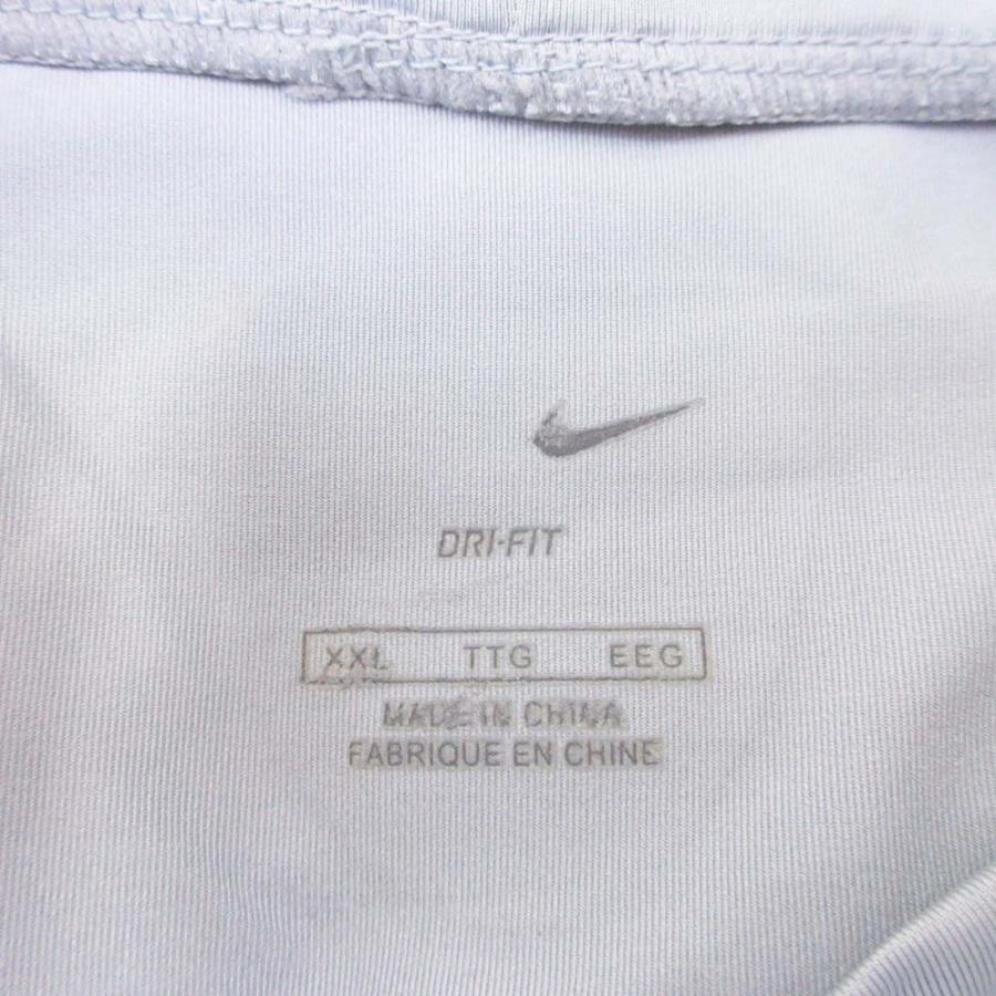 美品 NIKE ナイキ DRI-FIT ロゴプリント パフォーマンスシャツ カットソー トップス 半袖 ストレッチ XXL グレー メンズ 古着 中古 | NIKE | 05